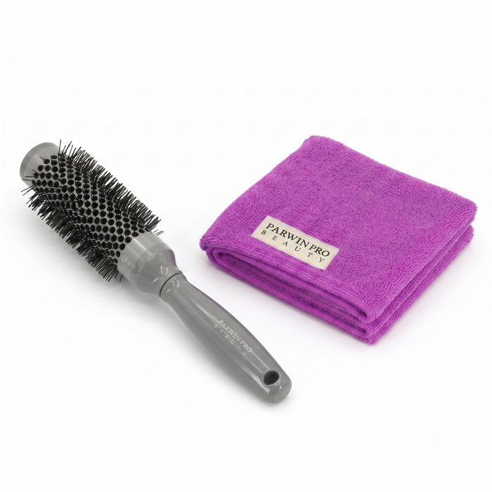 Hairbrush and Microfiber Towel Set